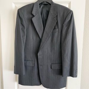 Astor Mark Shale Virgin Wool Blazer Sport Coat 42R Gray Pinstripe See Measuremen